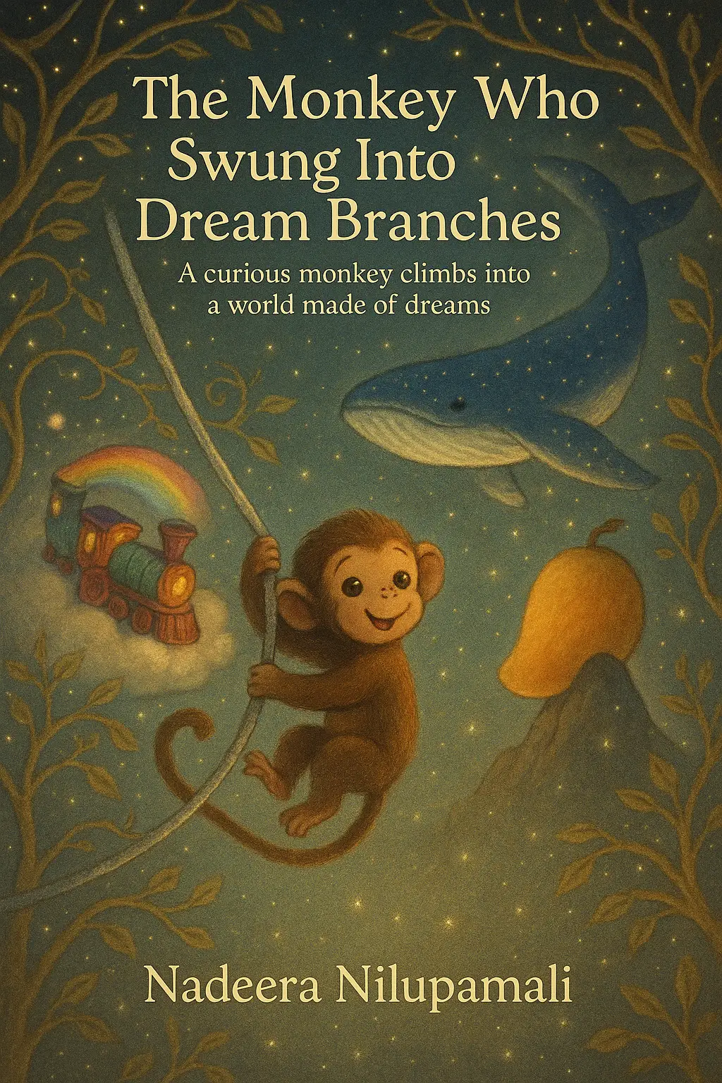 The Monkey Who Swung Into Dream Branches - A curious monkey climbs into a world made of dreams