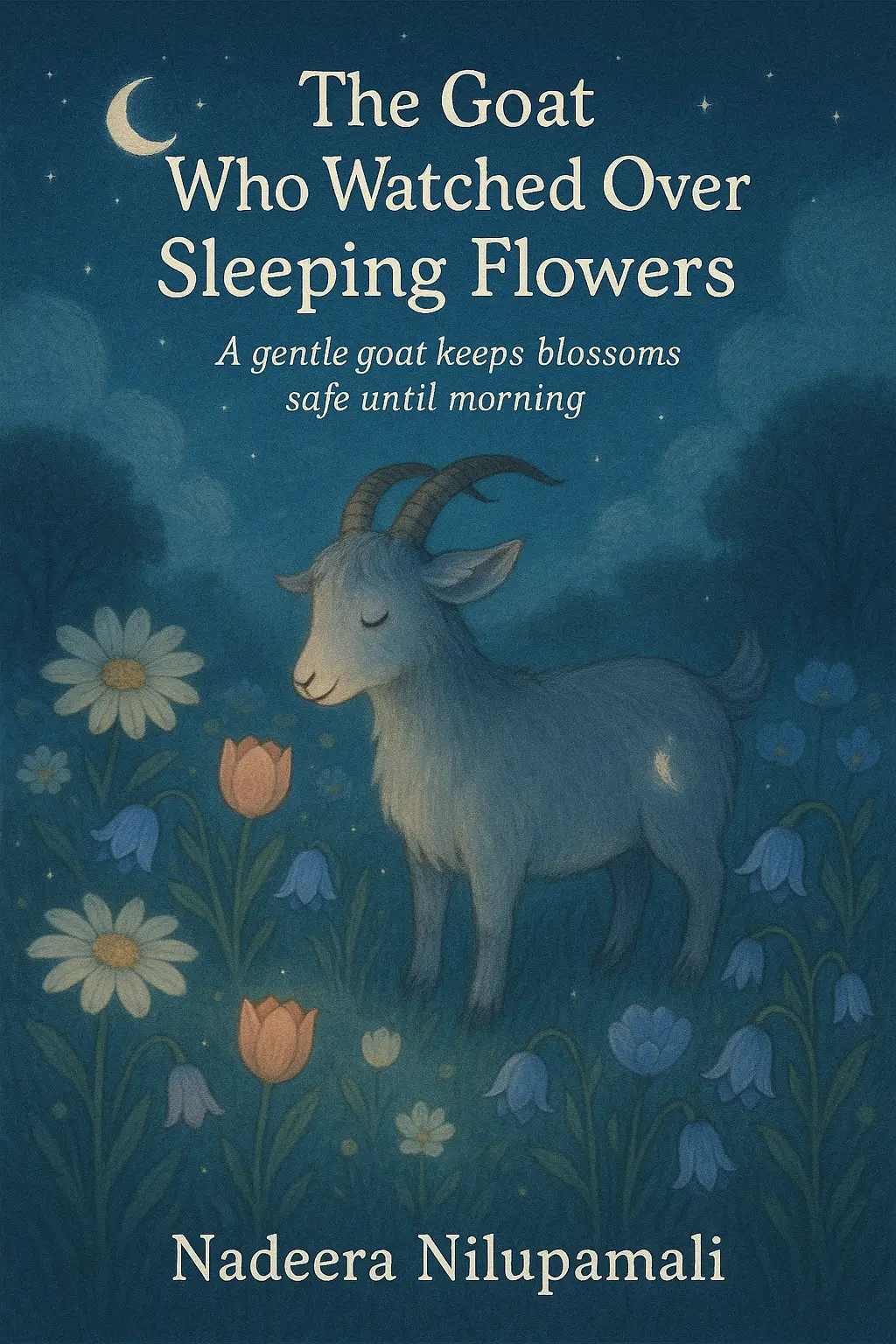 The Goat Who Watched Over Sleeping Flowers - A gentle goat keeps blossoms safe until morning