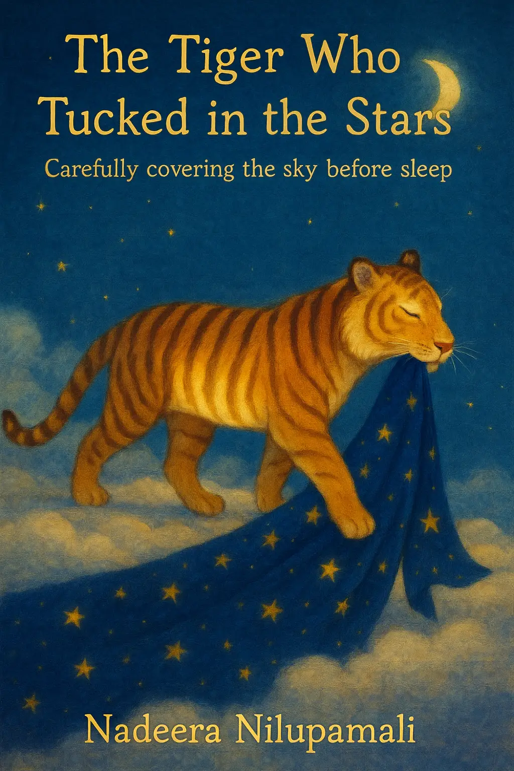 The Tiger Who Tucked in the Stars - Carefully covering the sky before sleep